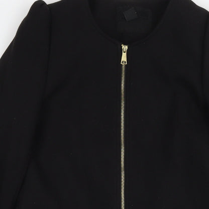 Womens UK Size 10 H&M Black Overcoat