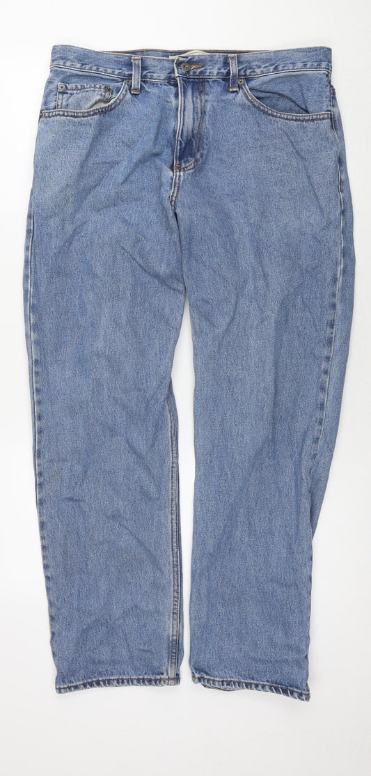 Urban Up Mens Blue Cotton Straight Jeans Size 34 in L30 in Regular Zip