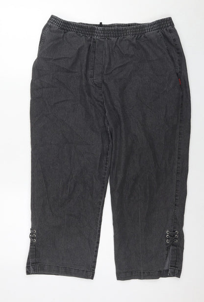 Mian Womens Grey Cotton Capri Jeans Size 24 L20 in Regular