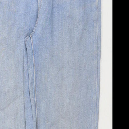 MRP Womens Blue Cotton Straight Jeans Size 6 L26 in Regular Zip