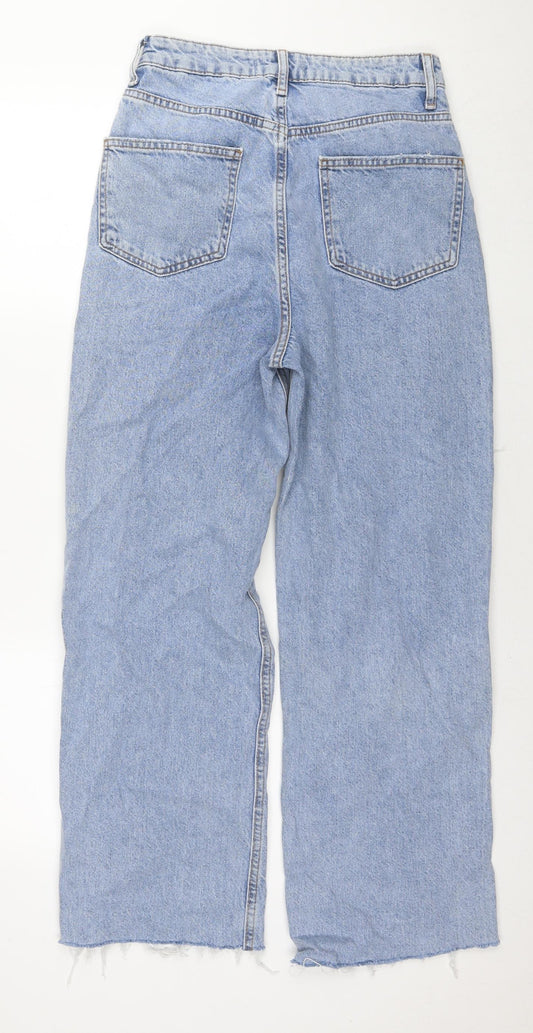 Denim & Co. Womens Blue Cotton Mom Jeans Size 8 L28 in Regular Zip