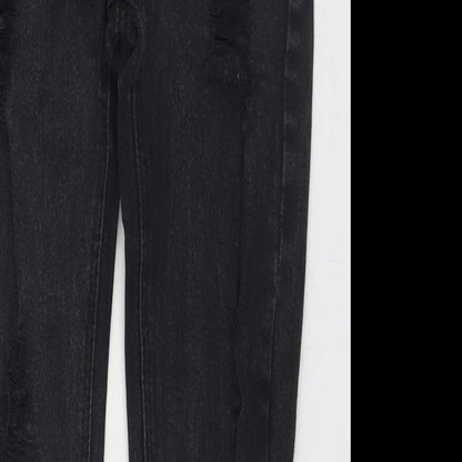 I SAW IT FIRST Womens Black Cotton Skinny Jeans Size 8 L20.5 in Regular Zip