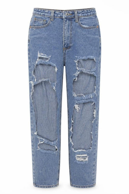 Womens UK Size 8 PRETTYLITTLETHING Regular Fit Mom Blue Jeans