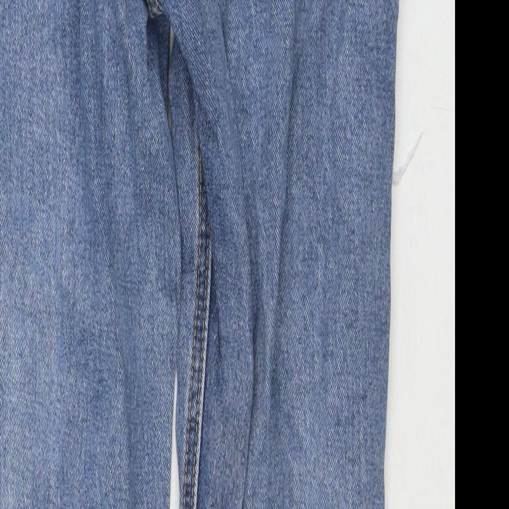 PRETTYLITTLETHING Womens Blue Cotton Mom Jeans Size 8 L28 in Regular Zip