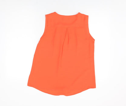Womens UK Size 10 Marks and Spencer Orange Basic Blouse