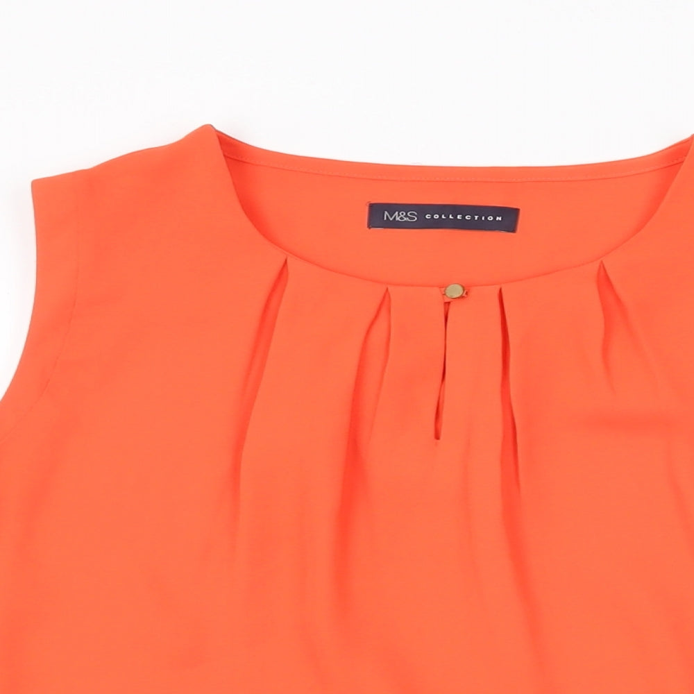 Womens UK Size 10 Marks and Spencer Orange Basic Blouse