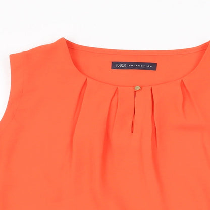 Womens UK Size 10 Marks and Spencer Orange Basic Blouse