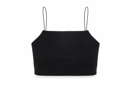 Womens UK Size 14 New Look Black Cropped T-Shirt