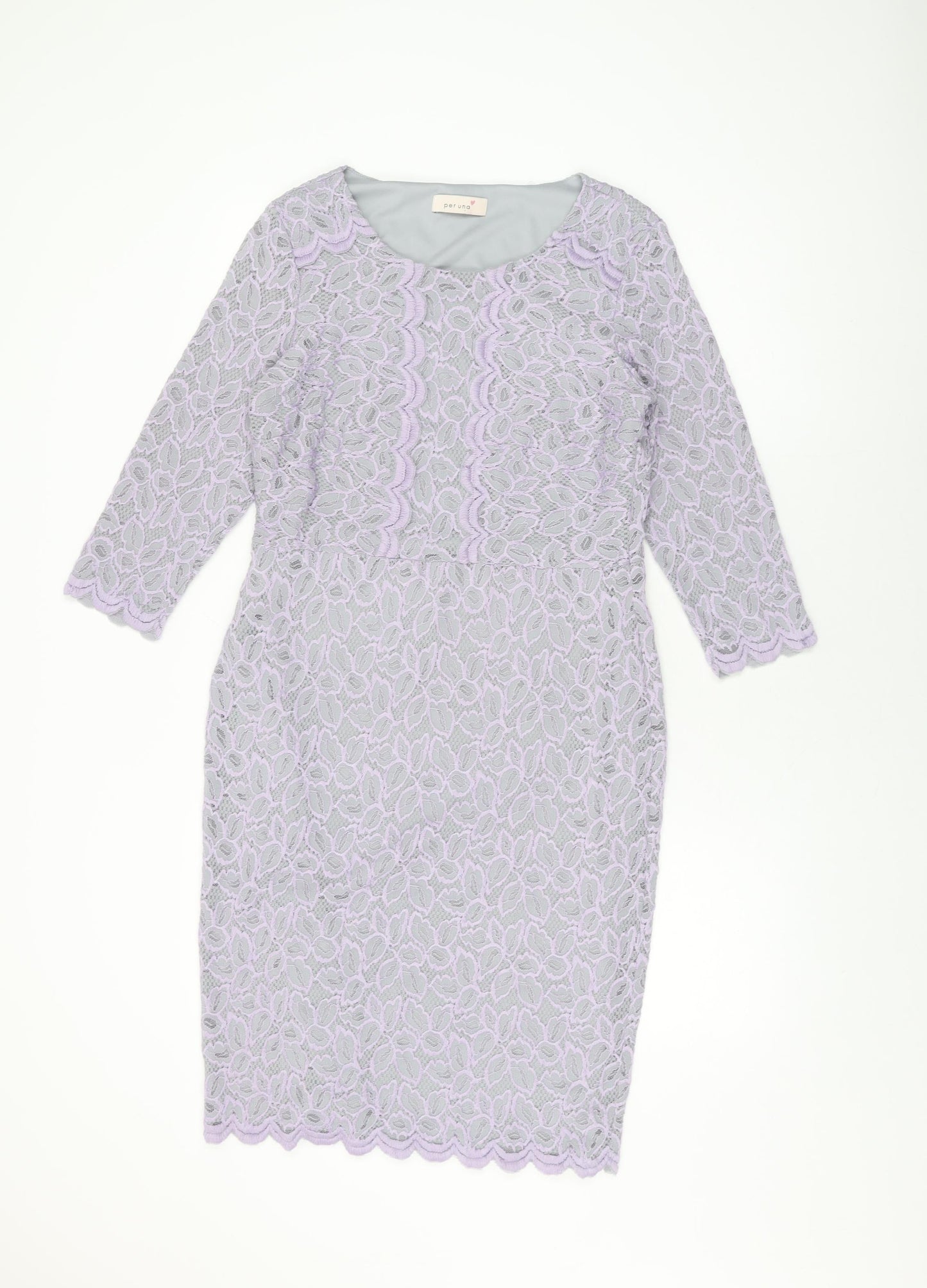 Marks and Spencer Womens Grey Floral Polyamide Bodycon Size 12 Round Neck Pullover