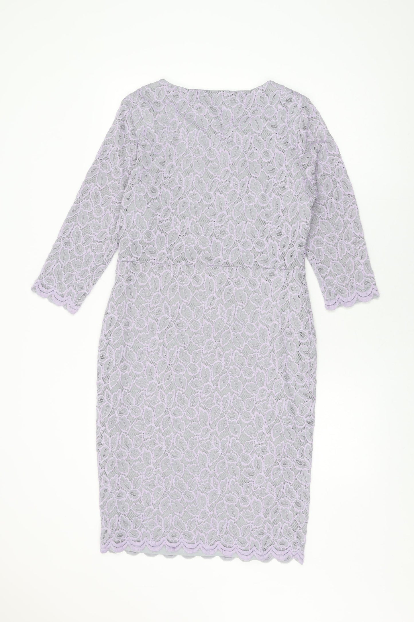 Marks and Spencer Womens Grey Floral Polyamide Bodycon Size 12 Round Neck Pullover