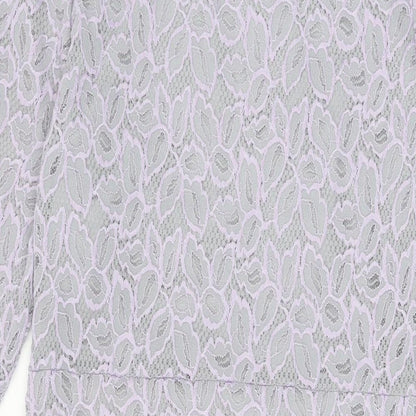 Marks and Spencer Womens Grey Floral Polyamide Bodycon Size 12 Round Neck Pullover