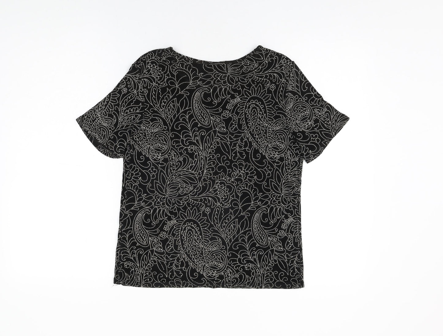Womens UK Size S Roman Black Basic T-Shirt
