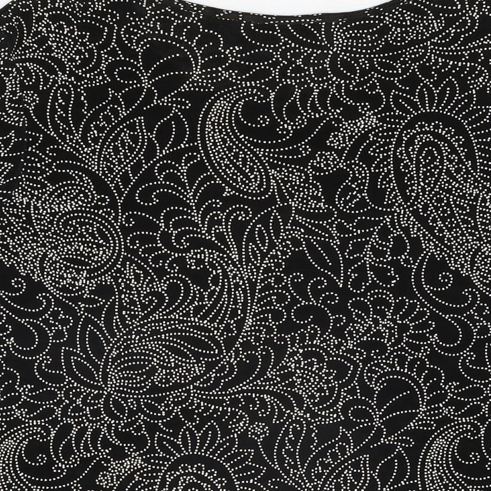 Womens UK Size S Roman Black Basic T-Shirt