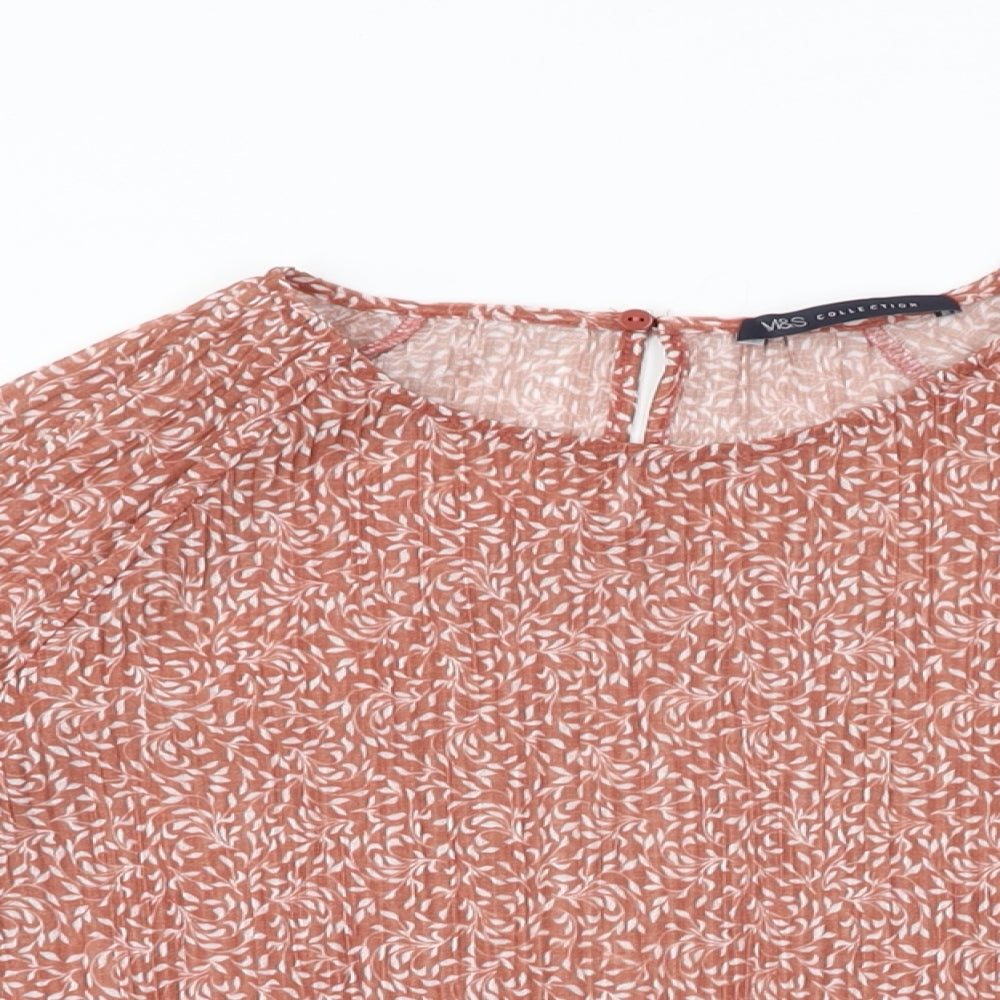 Womens UK Size 12 Marks and Spencer Orange Basic Blouse