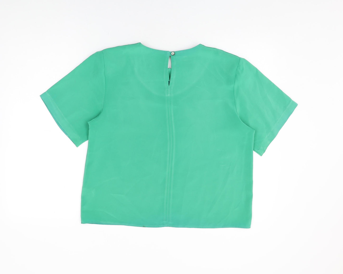 Principles Womens Green Polyester Basic T-Shirt Size 14 Round Neck