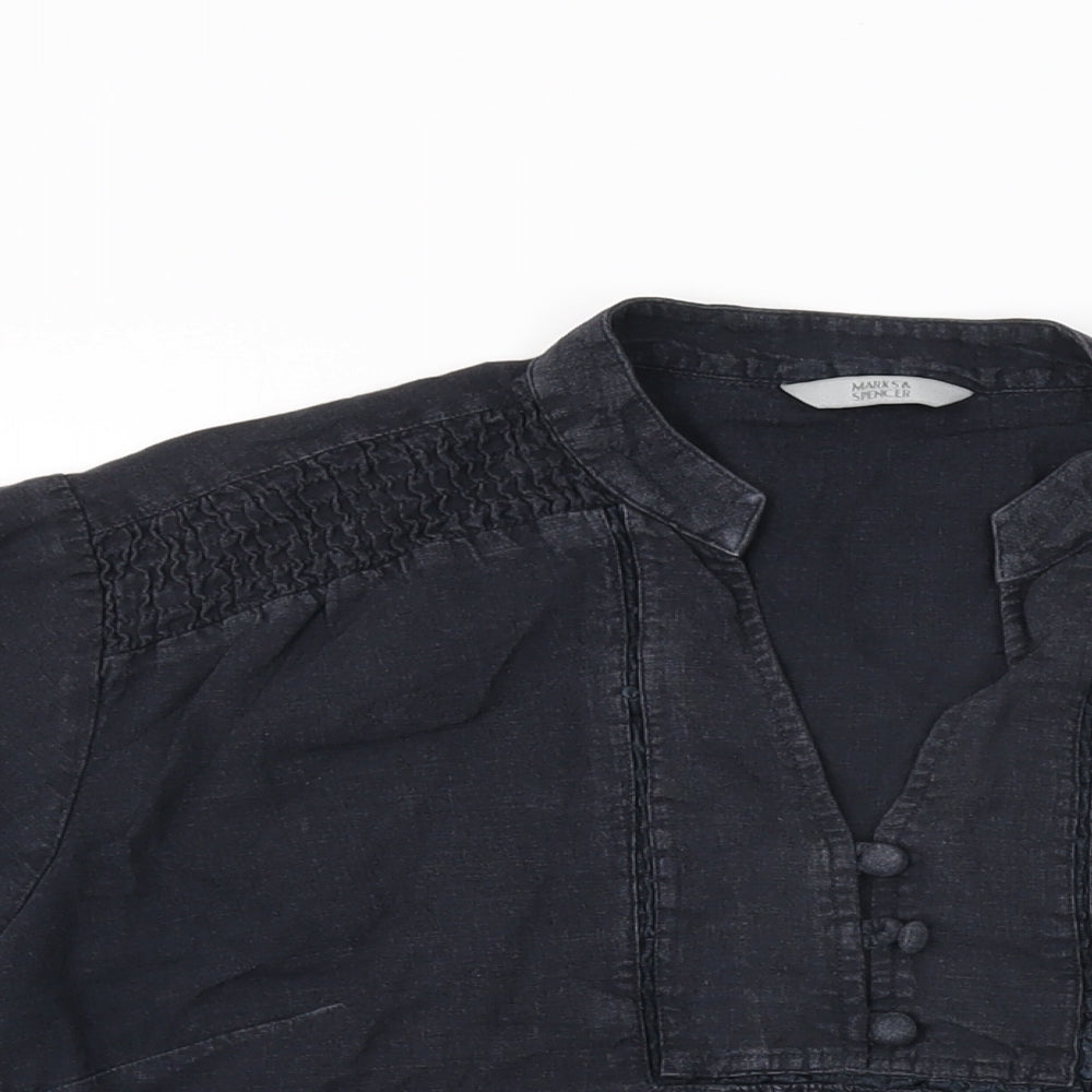 Womens UK Size 12 Marks and Spencer Black Basic T-Shirt
