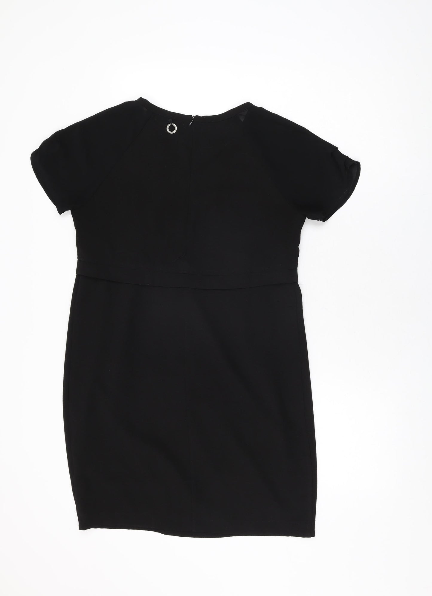Soggo Collection Womens Black Polyester Shift Size S Round Neck Zip