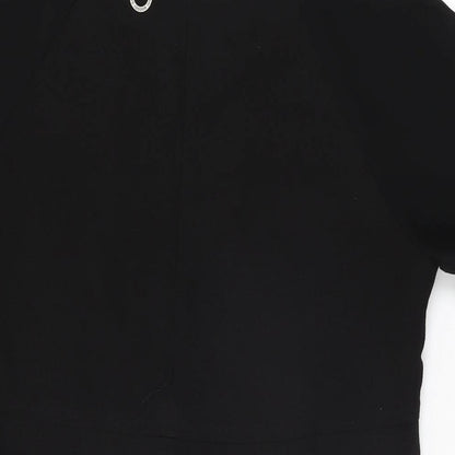 Soggo Collection Womens Black Polyester Shift Size S Round Neck Zip