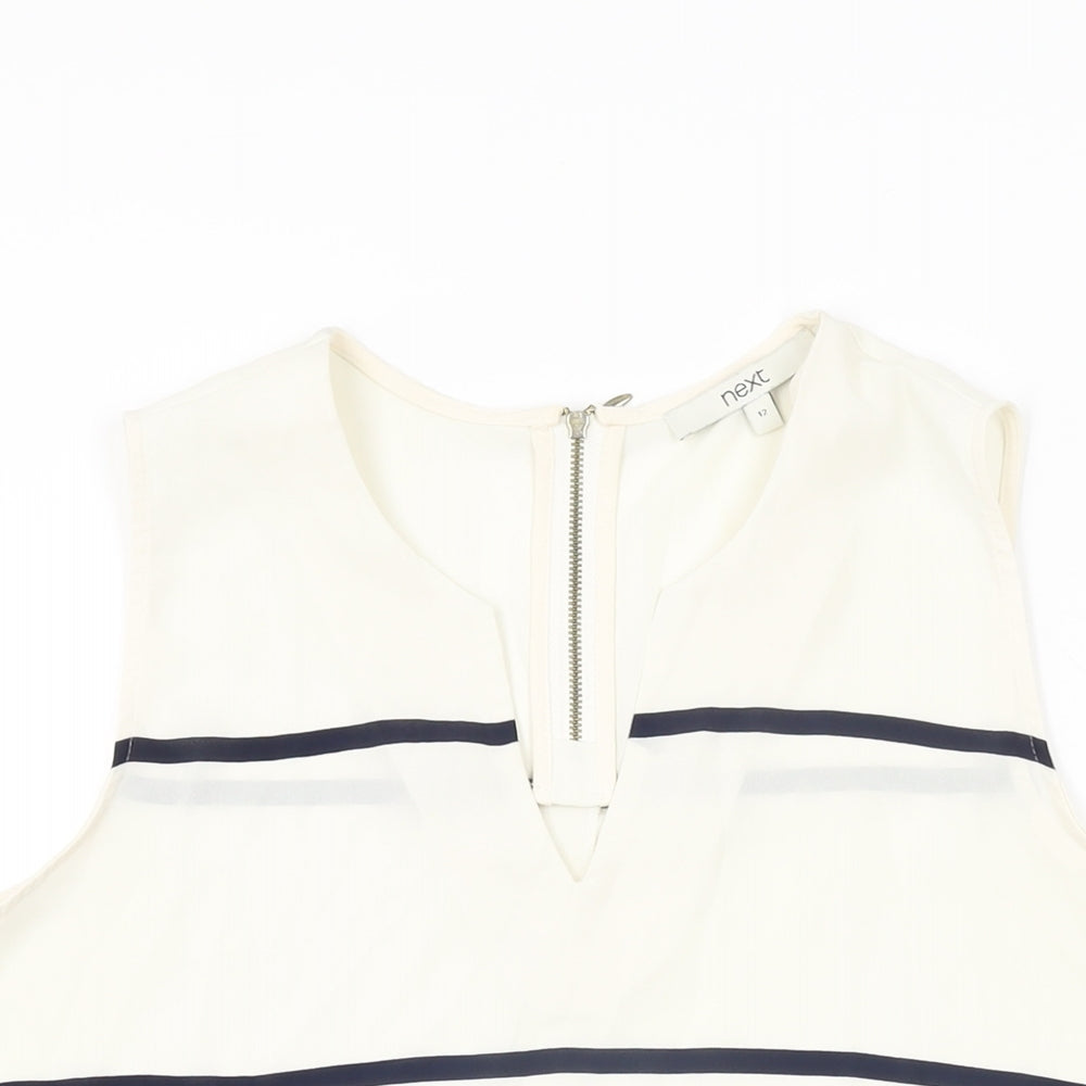 Womens UK Size 12 NEXT White Basic Blouse