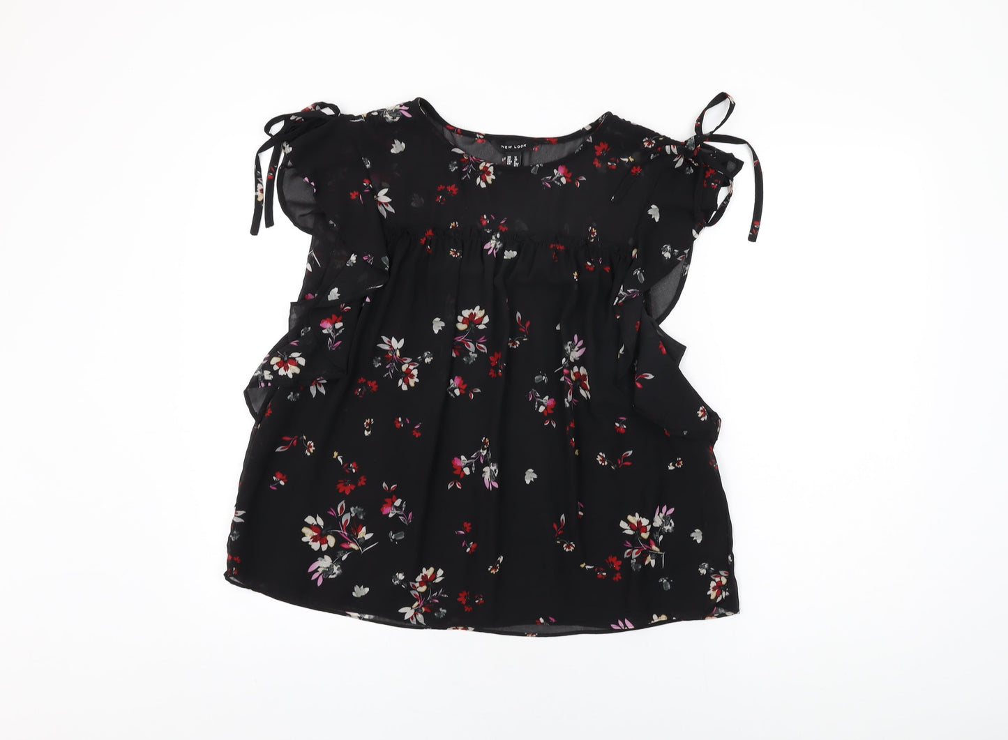 Womens UK Size 12 New Look Black Basic Blouse