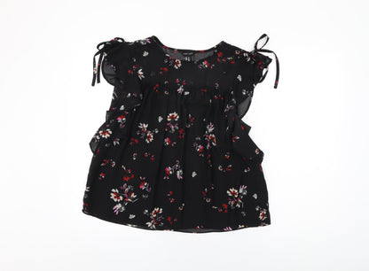 Womens UK Size 12 New Look Black Basic Blouse