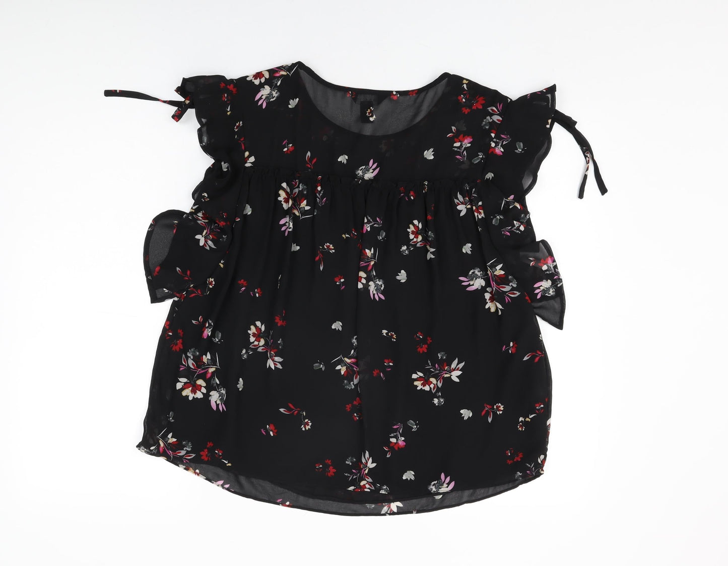 Womens UK Size 12 New Look Black Basic Blouse