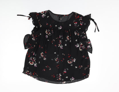 Womens UK Size 12 New Look Black Basic Blouse
