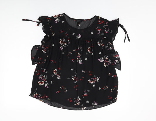Womens UK Size 12 New Look Black Basic Blouse