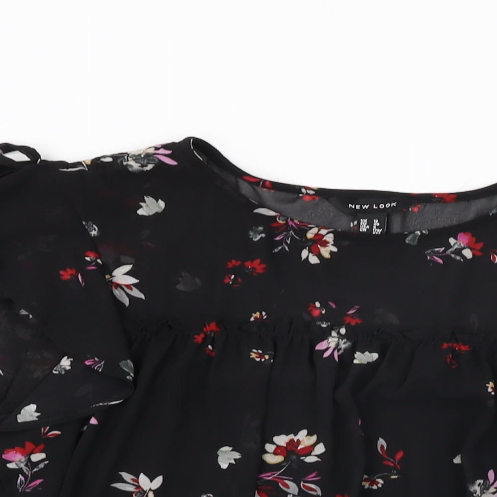 Womens UK Size 12 New Look Black Basic Blouse