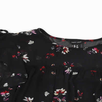 Womens UK Size 12 New Look Black Basic Blouse