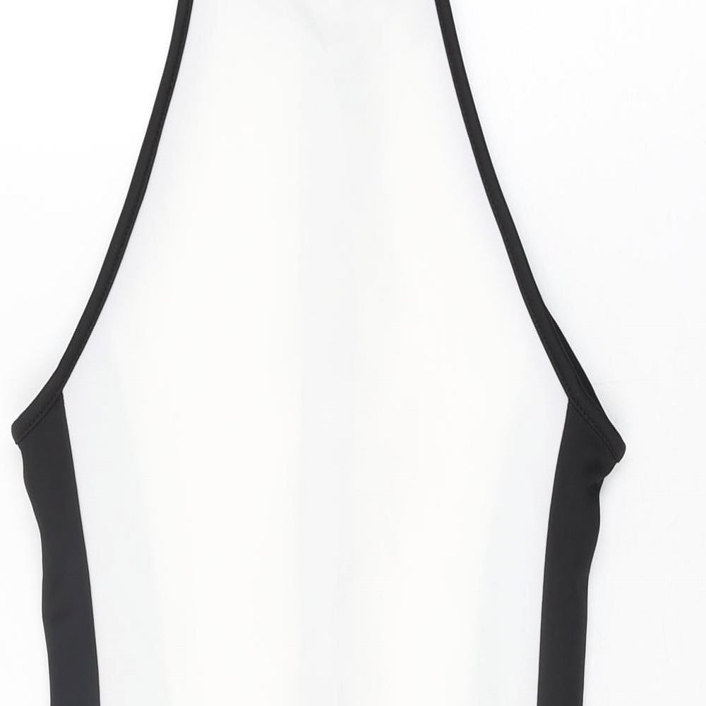 PRETTYLITTLETHING Womens White Geometric Polyester Bodycon Size 6 Round Neck Zip