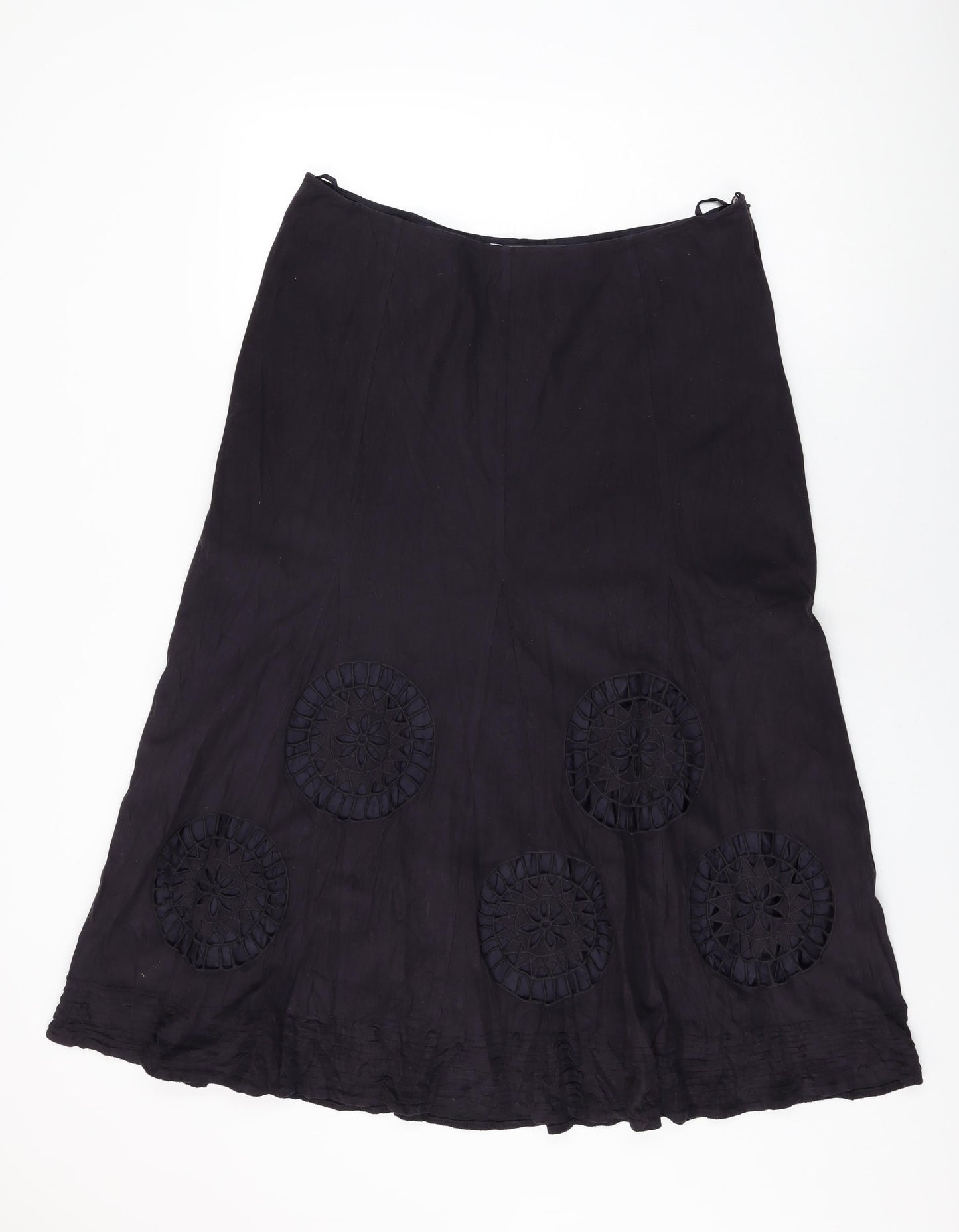 Per Una Womens Purple Polyester Swing Skirt Size 16 Zip