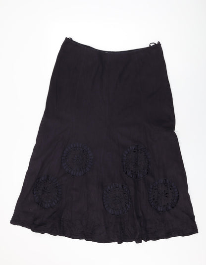 Per Una Womens Purple Polyester Swing Skirt Size 16 Zip