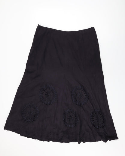 Per Una Womens Purple Polyester Swing Skirt Size 16 Zip