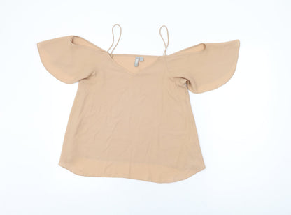 Womens UK Size 8 ASOS Beige Basic Blouse