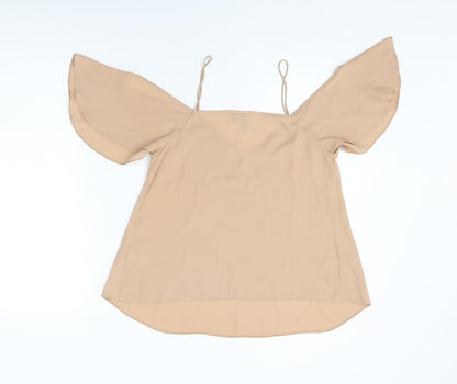 Womens UK Size 8 ASOS Beige Basic Blouse