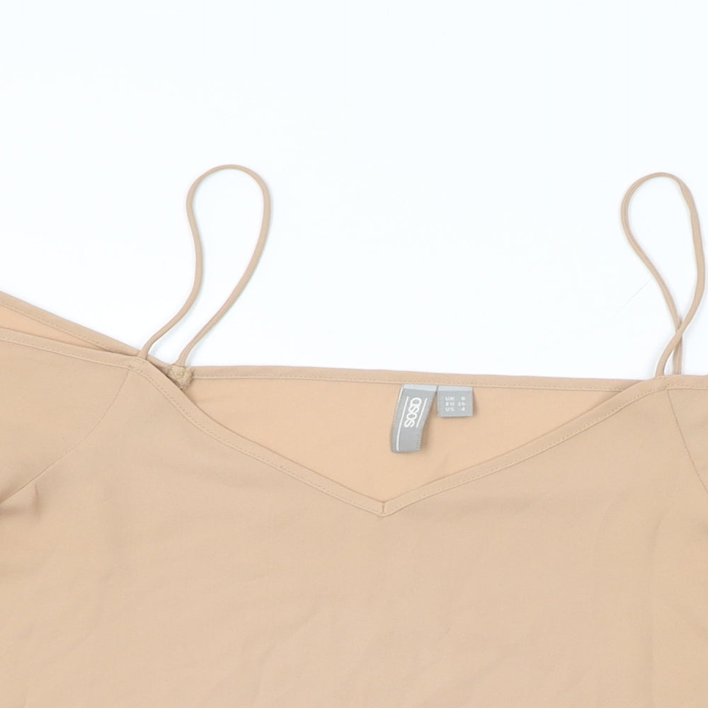 Womens UK Size 8 ASOS Beige Basic Blouse