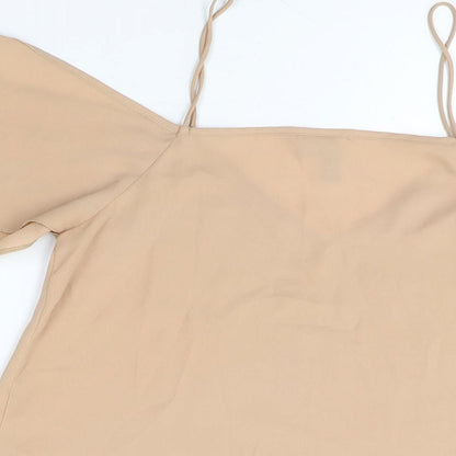 Womens UK Size 8 ASOS Beige Basic Blouse