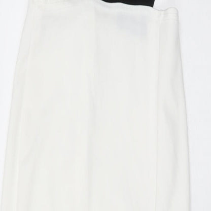 Missguided Womens White Polyester Maxi Size 6 Round Neck Zip