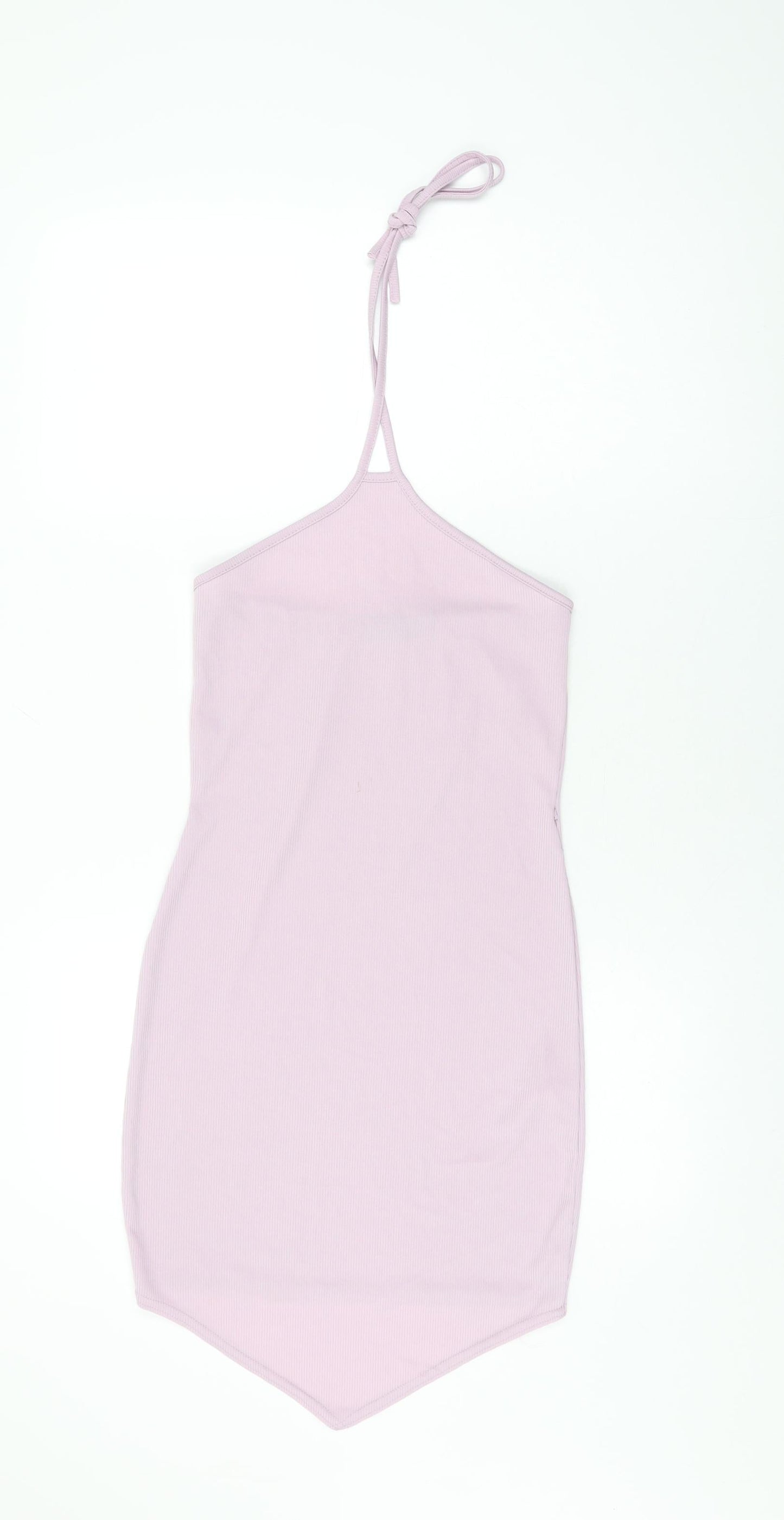 Ayanapa Womens Purple Polyester Bodycon Size S Halter Tie