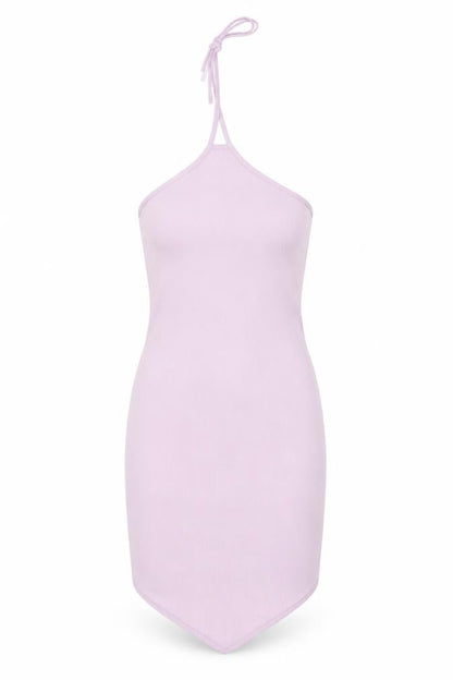 Ayanapa Womens Purple Polyester Bodycon Size S Halter Tie