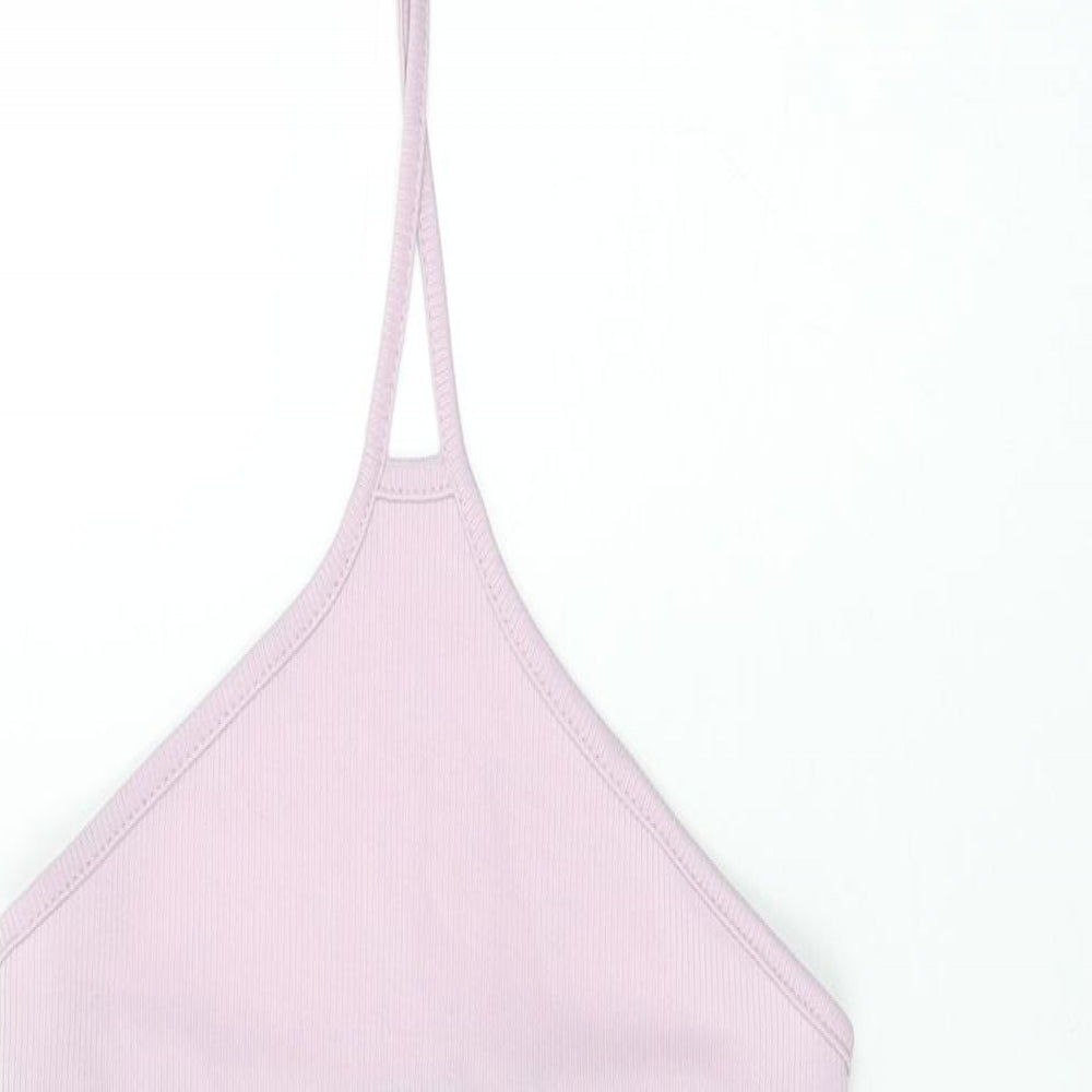 Ayanapa Womens Purple Polyester Bodycon Size S Halter Tie