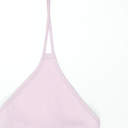 Ayanapa Womens Purple Polyester Bodycon Size S Halter Tie