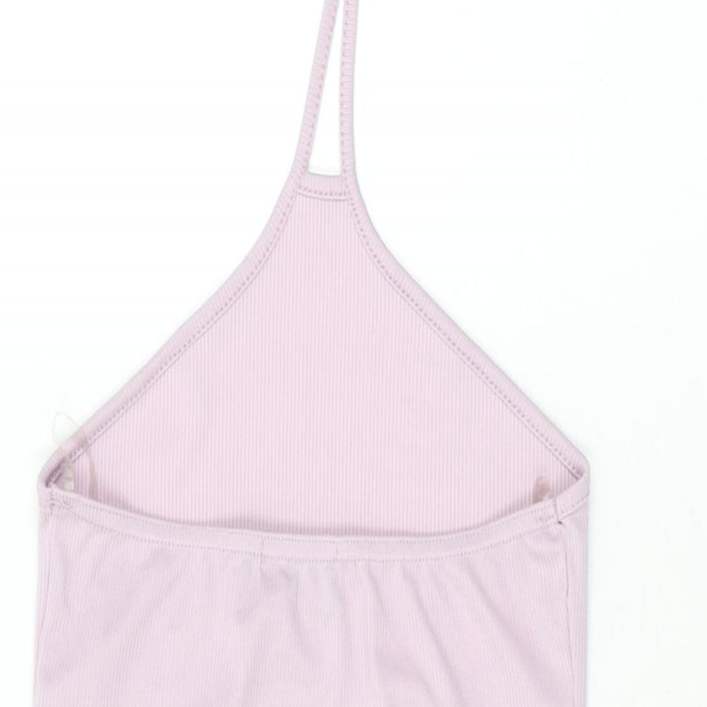 Ayanapa Womens Purple Polyester Bodycon Size S Halter Tie