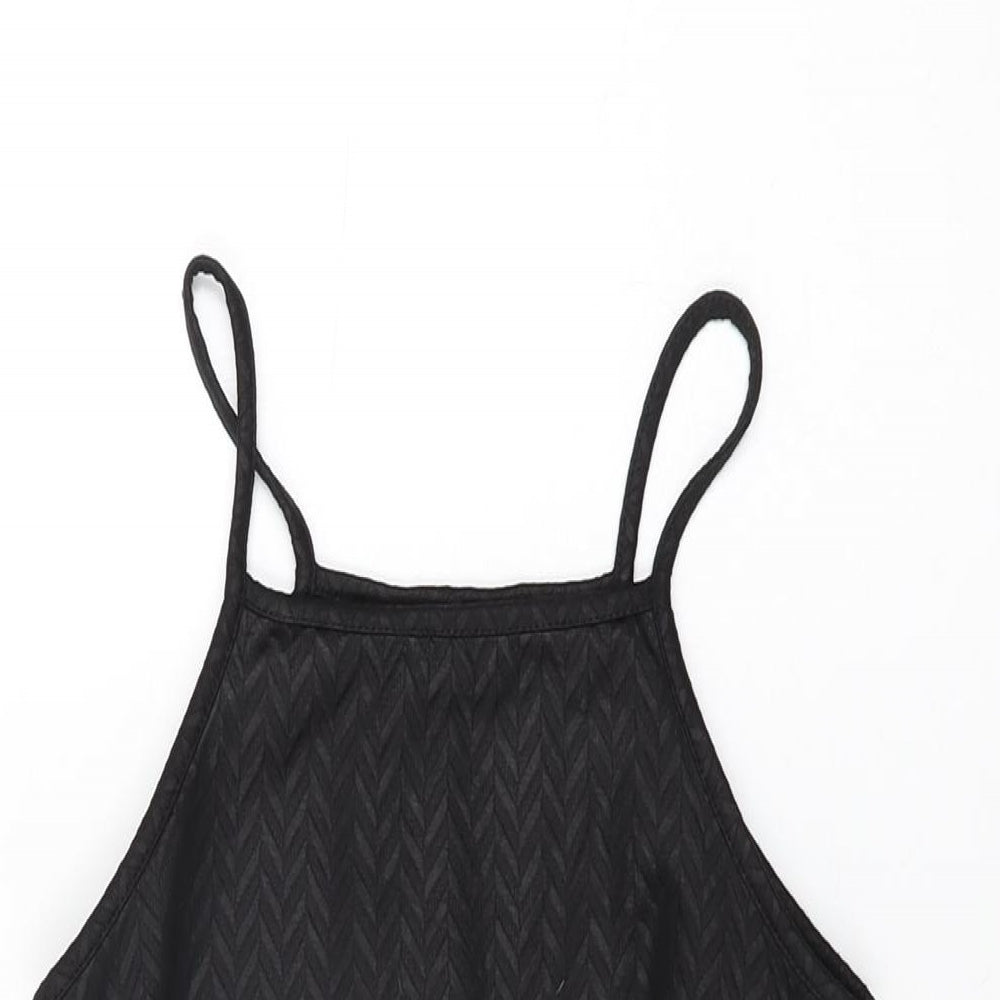 Miss Selfridge Womens Black Polyester Bodycon Size 4 Round Neck Pullover