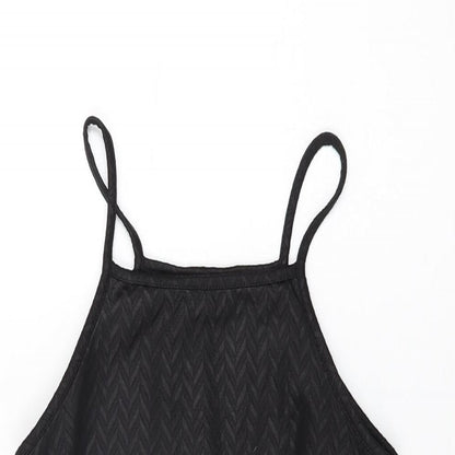 Miss Selfridge Womens Black Polyester Bodycon Size 4 Round Neck Pullover