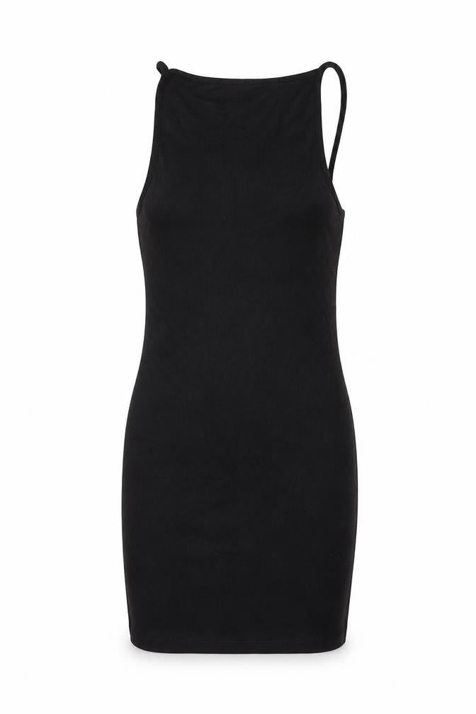 ASOS Womens Black Cotton Bodycon Size 8 Square Neck Pullover