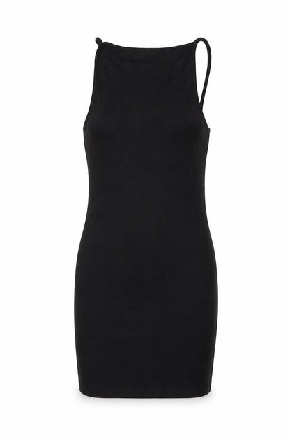 ASOS Womens Black Cotton Bodycon Size 8 Square Neck Pullover
