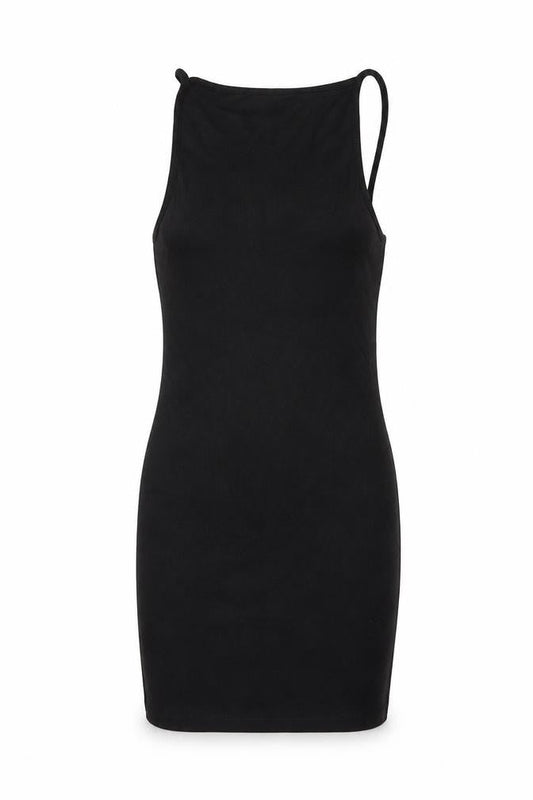 ASOS Womens Black Cotton Bodycon Size 8 Square Neck Pullover