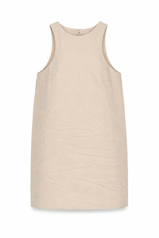 Love Womens Beige Polyester Shift Size S Round Neck Button
